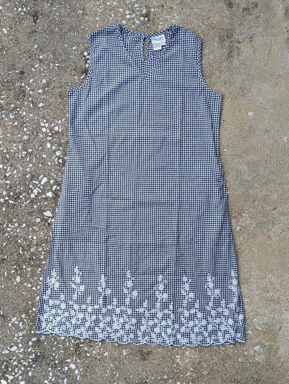 Florissant New York Black & White Gingham V-Neck Top